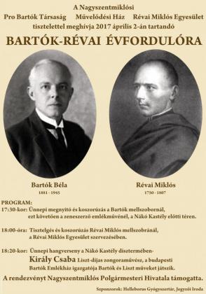 Bartók–Révai évfordulós megemlékezés Nagyszentmiklóson